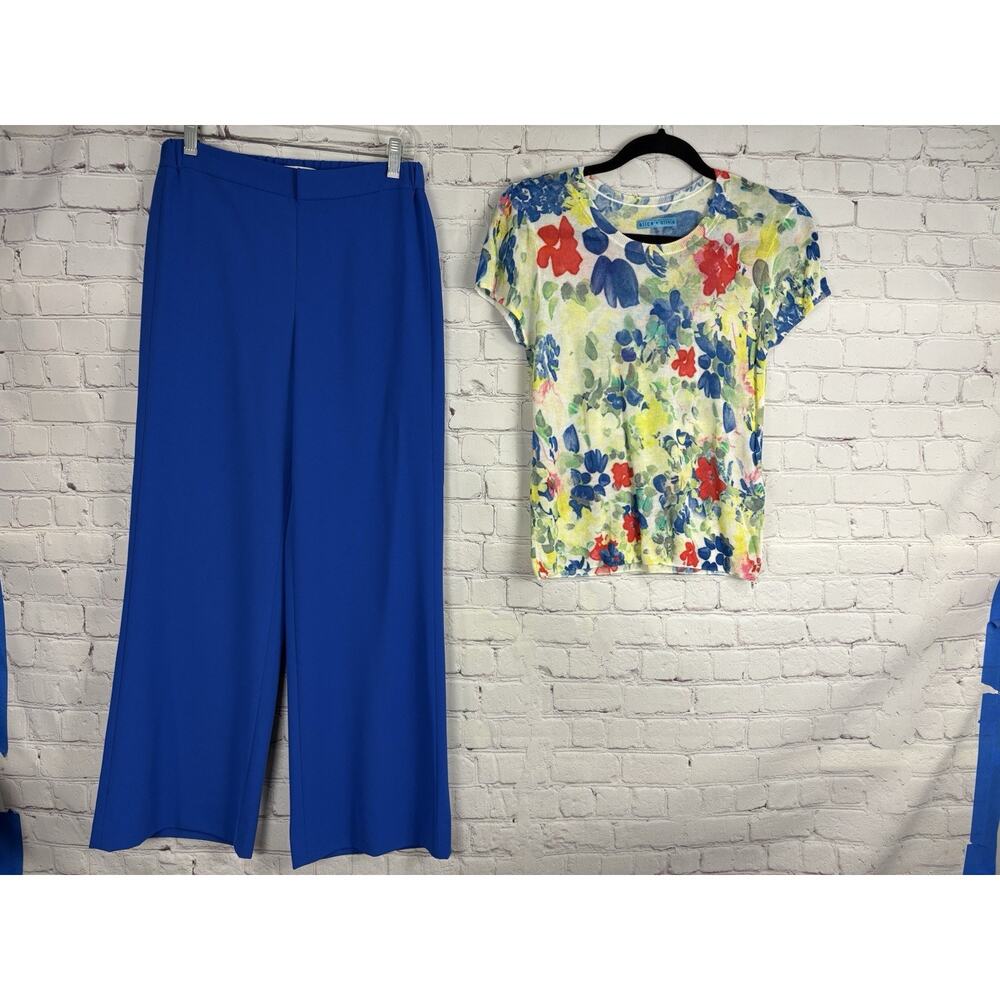 Alice and Olivia Pants Womens XS Blue High Rise Wide Leg Classics With Sweater